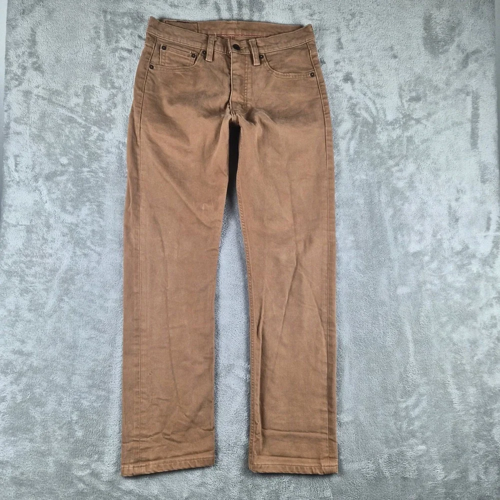 Levis 504 Jeans Mens 30x31 Brown Denim Straight Leg Skater Stretch Pants